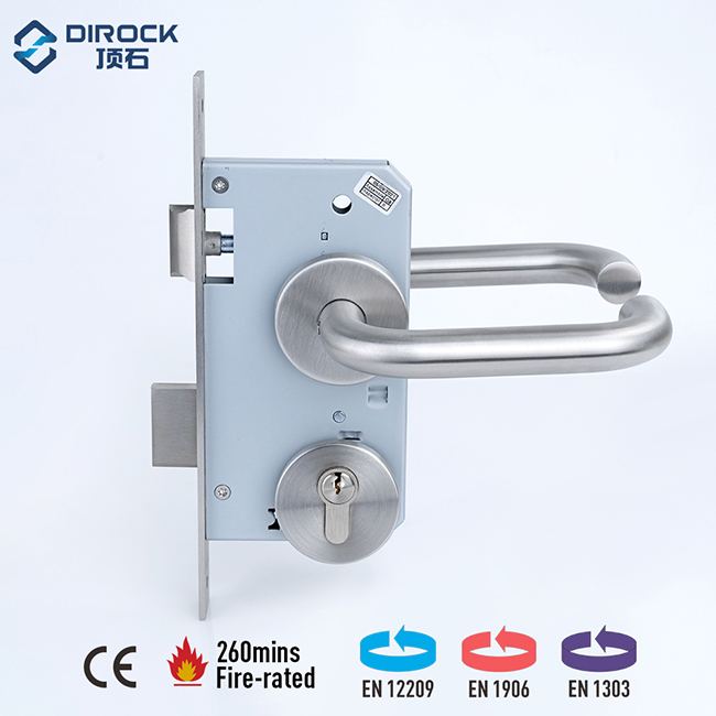 Türdrücker SS4003+Einsteckschloss 72Z+Knauf Profilzylinder