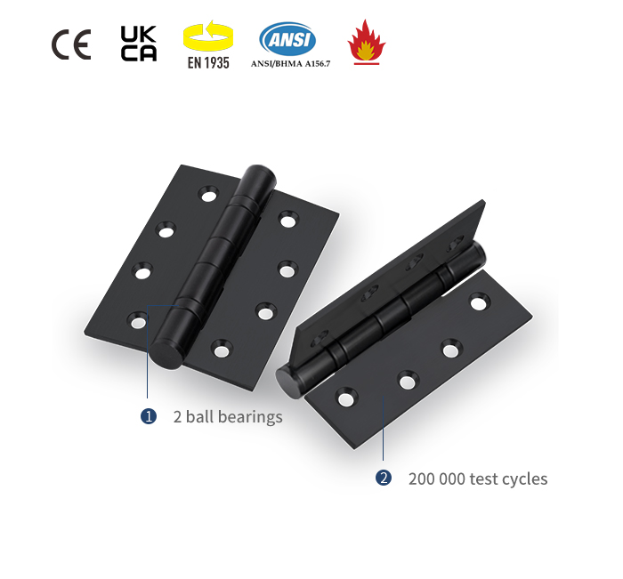 Mattschwarze T&uuml;rscharnierdetails