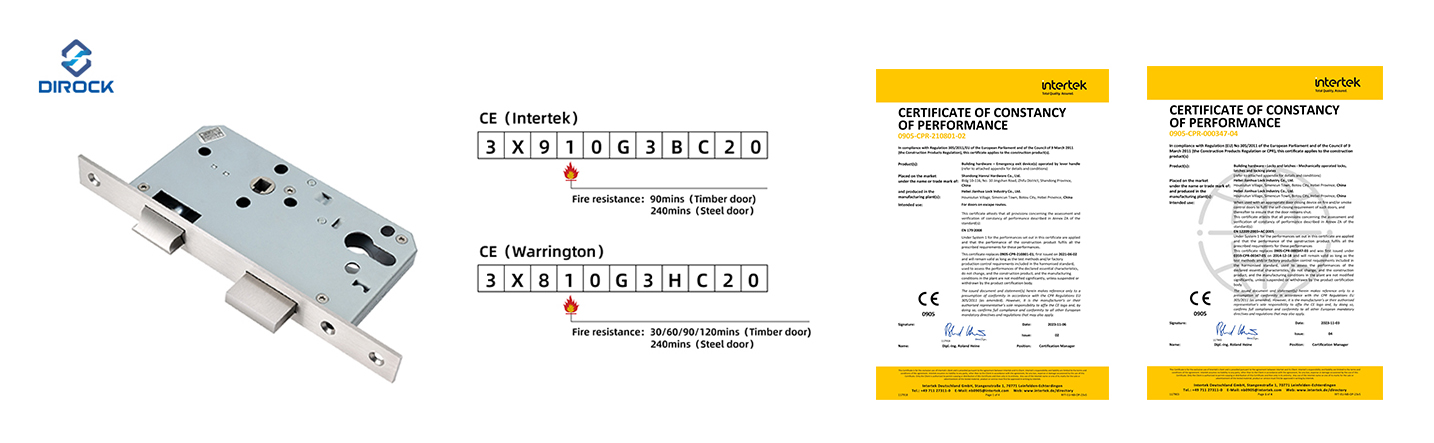 DIROCK CE-Feuerschutz-Einsteckschloss